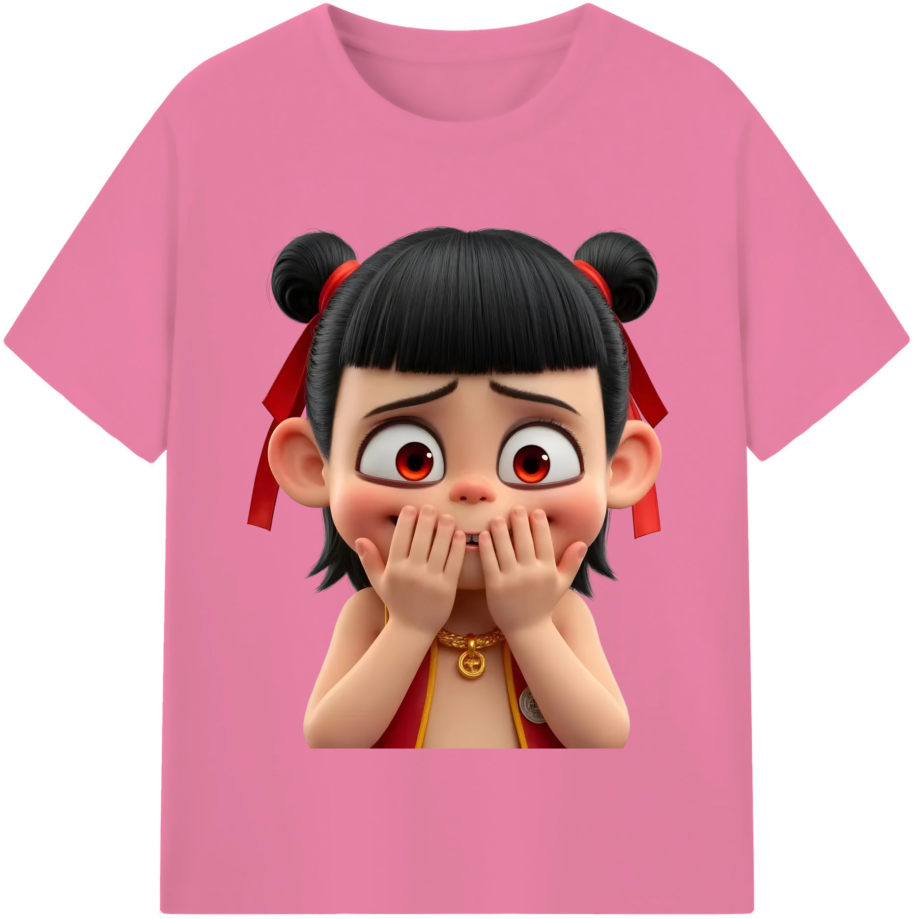 （画像用） Ne Zha 2 ナタ 魔童の大暴れ 綿100％半袖Tシャツ（フロントプリント）